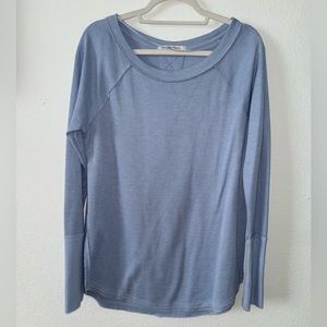 Free People Snowy Thermal Shirt, Light Blue, in size M. Tunic length.